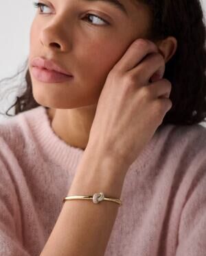Kate Spade New York Women's Gold Sailor's Knot Pave Hinge Bangle Bracelet A1-13